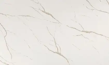 Image of Q Quartz Calacatta Laza Oro White Quartz countertop slab