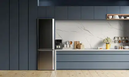 Image of installed Q Quartz Calacatta Laza Oro White Quartz countertops