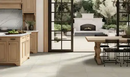 Image of installed Q Quartz Calacatta Laza Oro White Quartz countertops