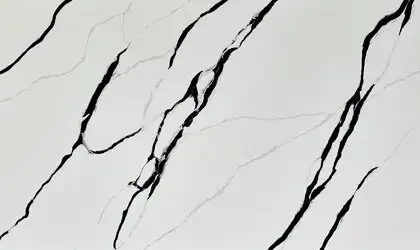 Image of Q Quartz Calacatta Lumanyx White Quartz countertop slab