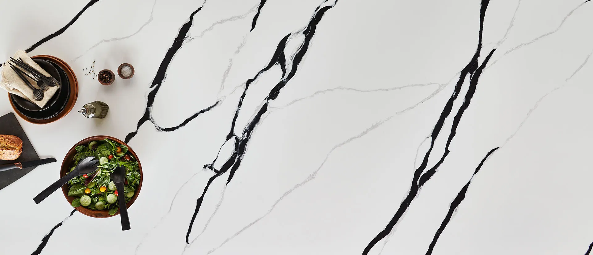 Image of installed Q Quartz Calacatta Lumanyx White Quartz countertops