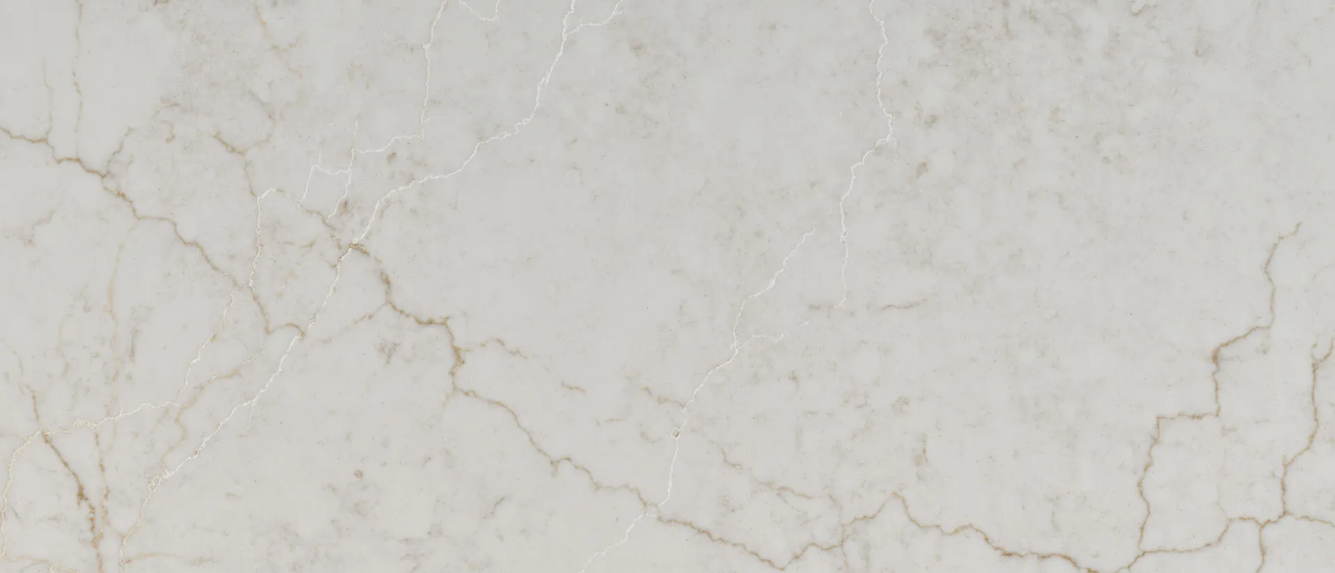 Closeup image of Q Quartz Calacatta Miraggio Cove White Quartz countertop slab