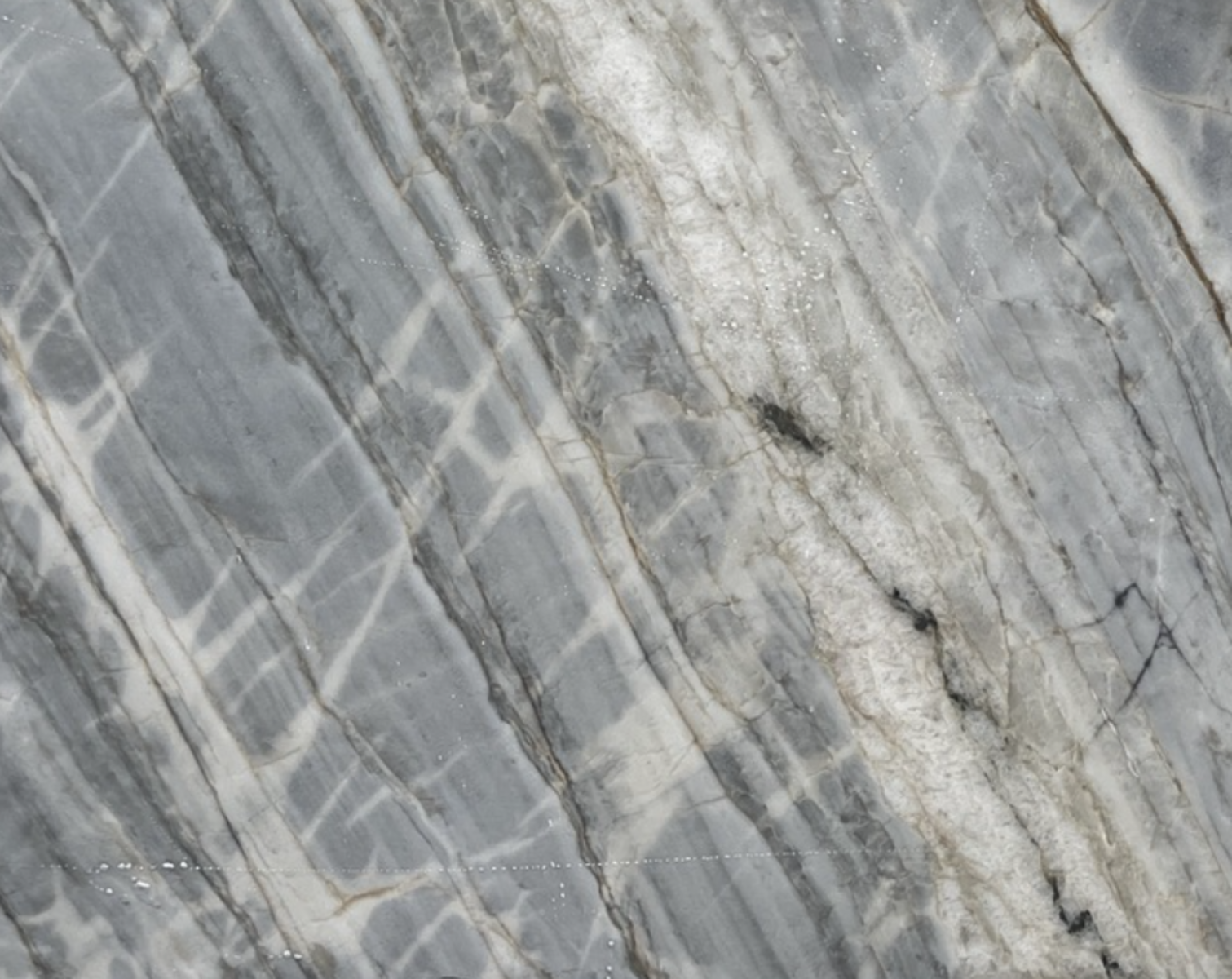 Closeup image of Beverly Blue Grey Quartzite countertop slab