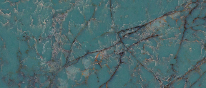 Closeup image of Daltile Amazonite Grey Green Quartz countertop slab