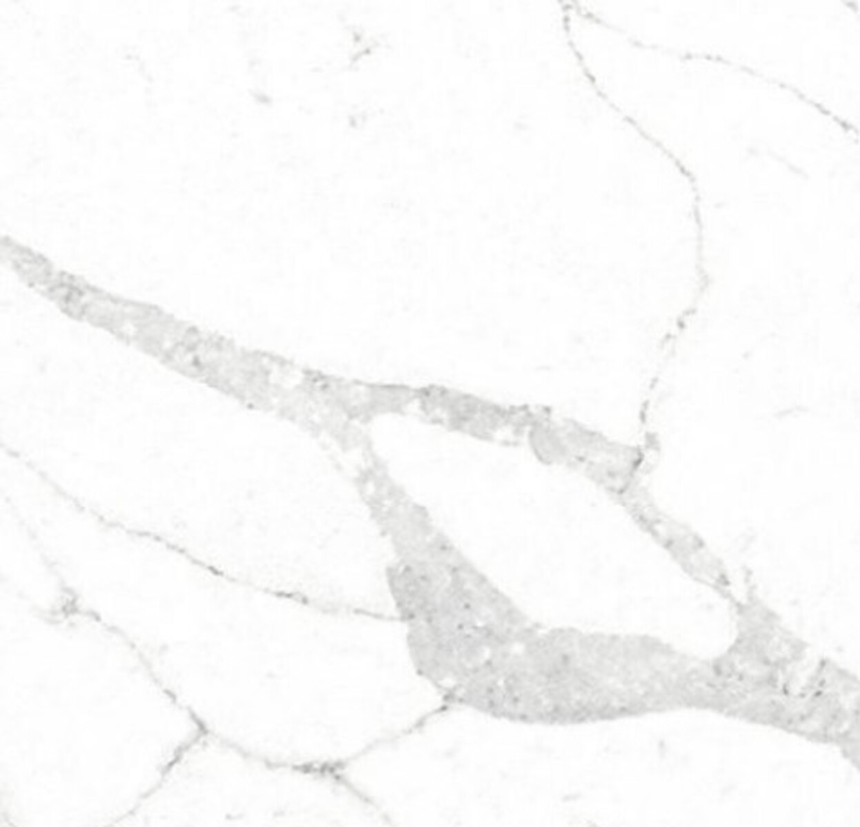 Closeup image of Stratus Quartz Calacatta Elegance White Quartz countertop slab