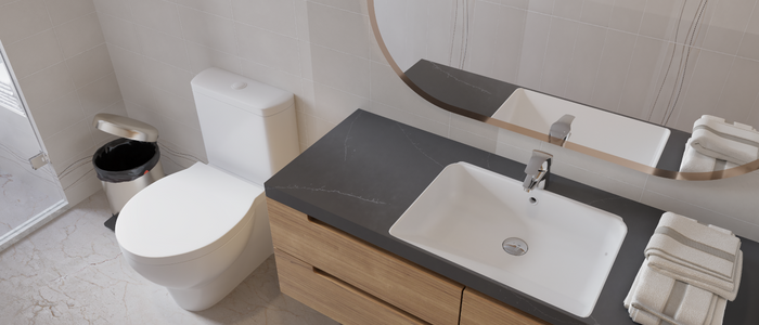 Image of installed Stratus Quartz Regal Soapstone Grey Quartz countertops