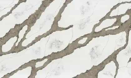 Image of PentalQuartz Atlas Ember White Quartz countertop slab