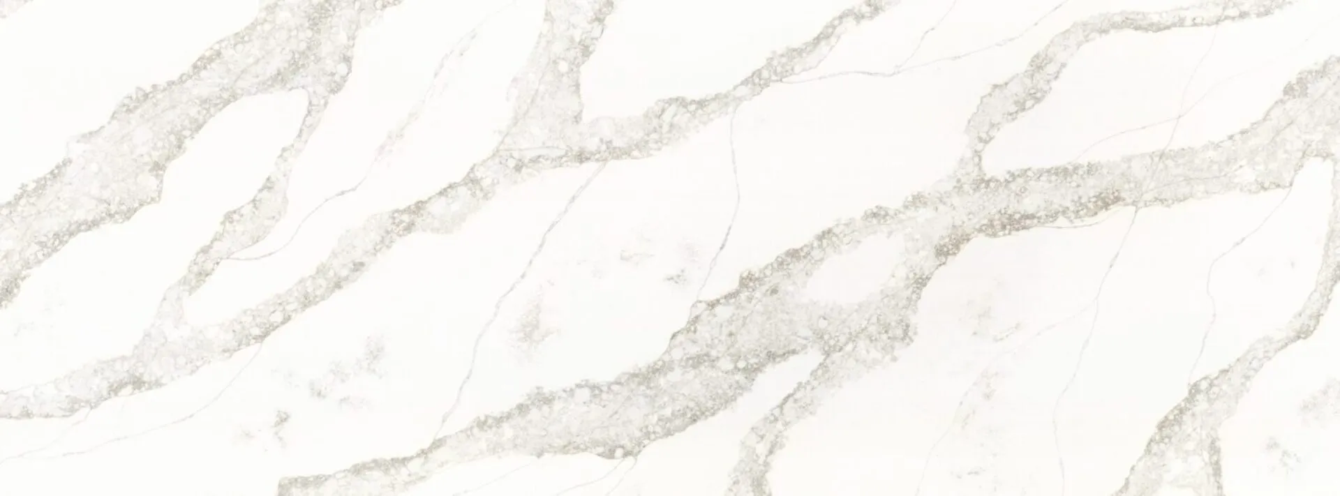 Closeup image of PentalQuartz Coastal Dunes White Quartz countertop slab