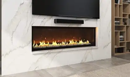 Image of installed PentalQuartz Costa Bella White Quartz countertops