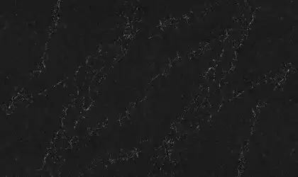 Closeup image of PentalQuartz Fortress Black Quartz countertop slab Stone Countertop