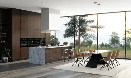 Image of installed PentalQuartz Ijen Grey Quartz countertops