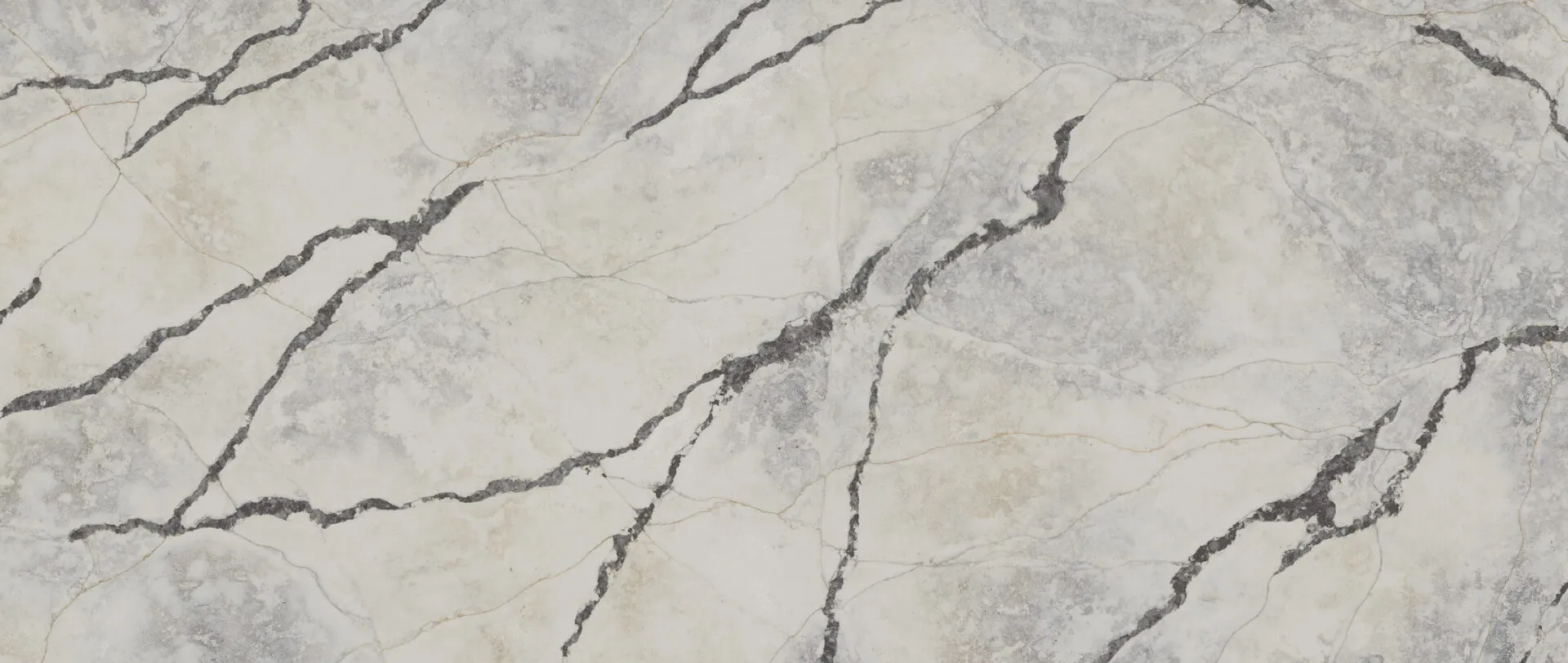 Closeup image of PentalQuartz Ijen Azul Grey Quartz countertop slab