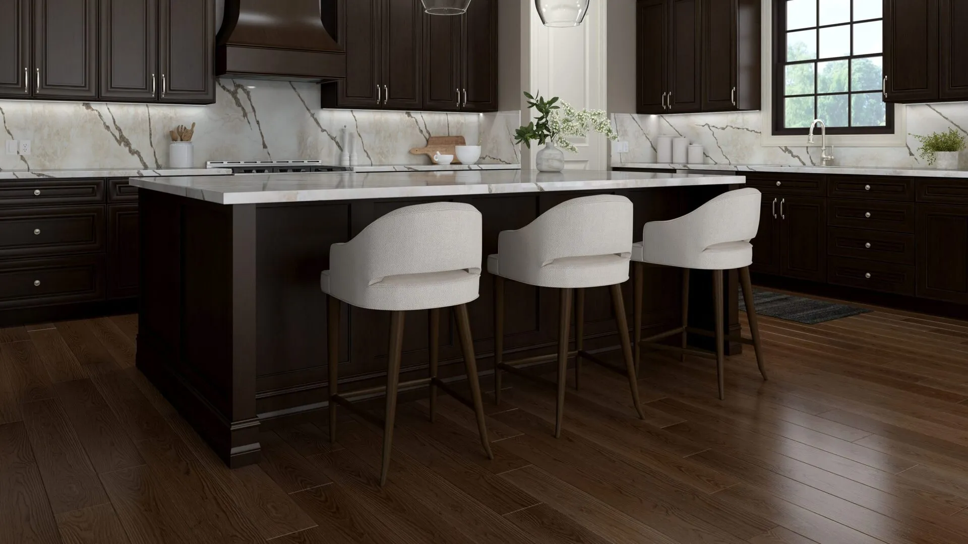 Image of installed PentalQuartz Ijen Beige Cream Quartz countertops