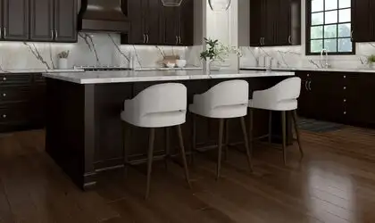 Image of installed PentalQuartz Ijen Beige Cream Quartz countertops