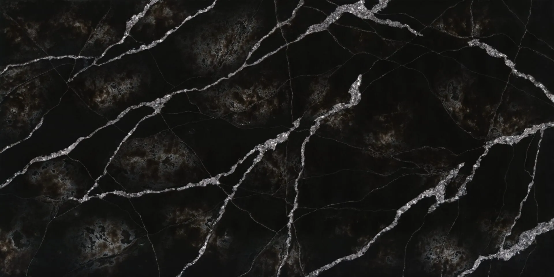 Image of PentalQuartz Ijen Noir Black Quartz countertop slab