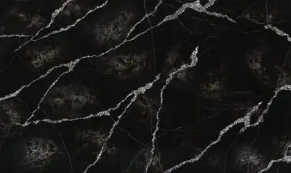 Image of PentalQuartz Ijen Noir Black Quartz countertop slab