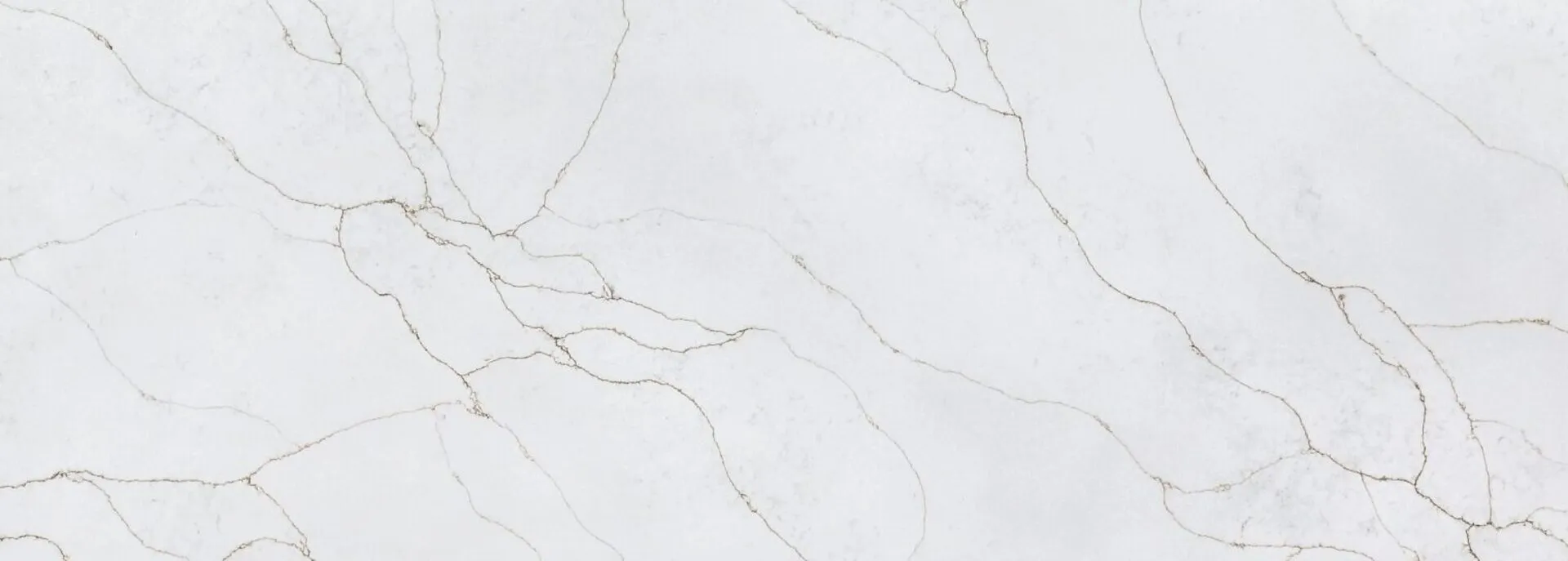 Closeup image of PentalQuartz Luce Oro White Quartz countertop slab