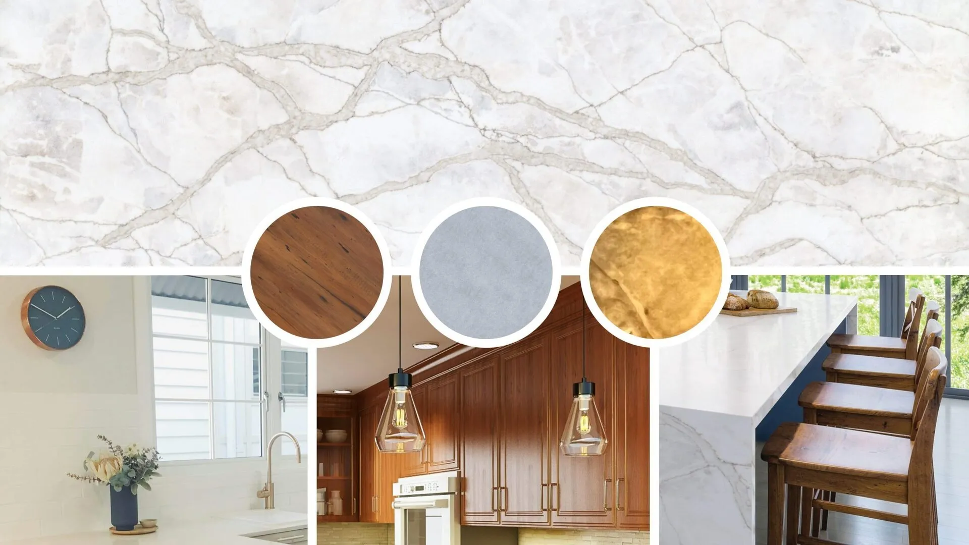 Image of installed PentalQuartz Lumen Sky White Quartz countertops