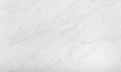 Image of PentalQuartz Sono Mira White Quartz countertop slab