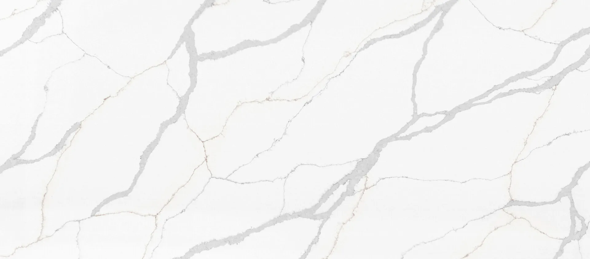 Closeup image of PentalQuartz Terra Luna White Quartz countertop slab