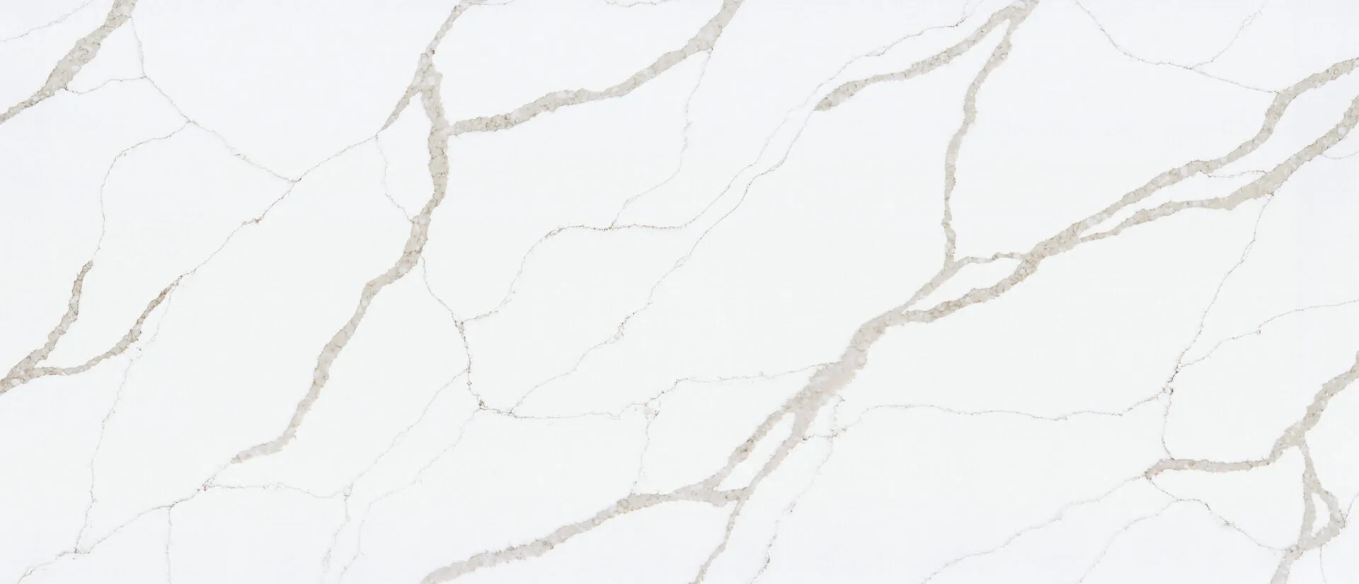 Closeup image of PentalQuartz Terra Sol White Quartz countertop slab
