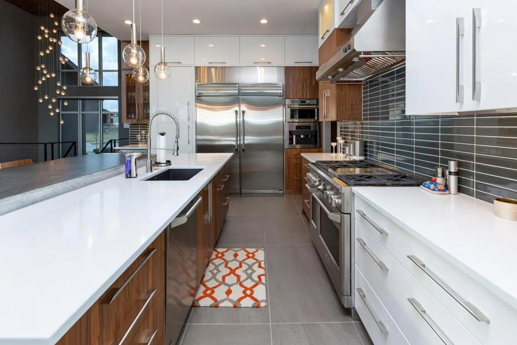 Image of installed PentalQuartz Thassos White Quartz countertops