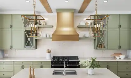 Image of installed PentalQuartz Tramonto Cream Quartz countertops