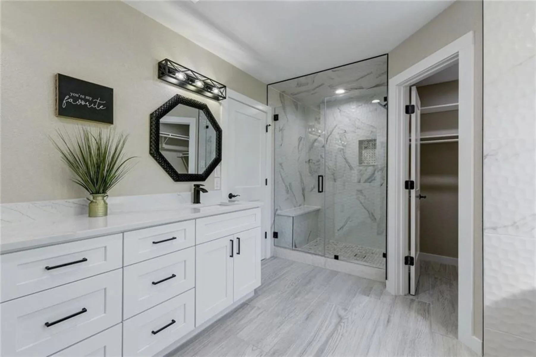 Image of installed PentalQuartz Unique Calacatta White Quartz countertops