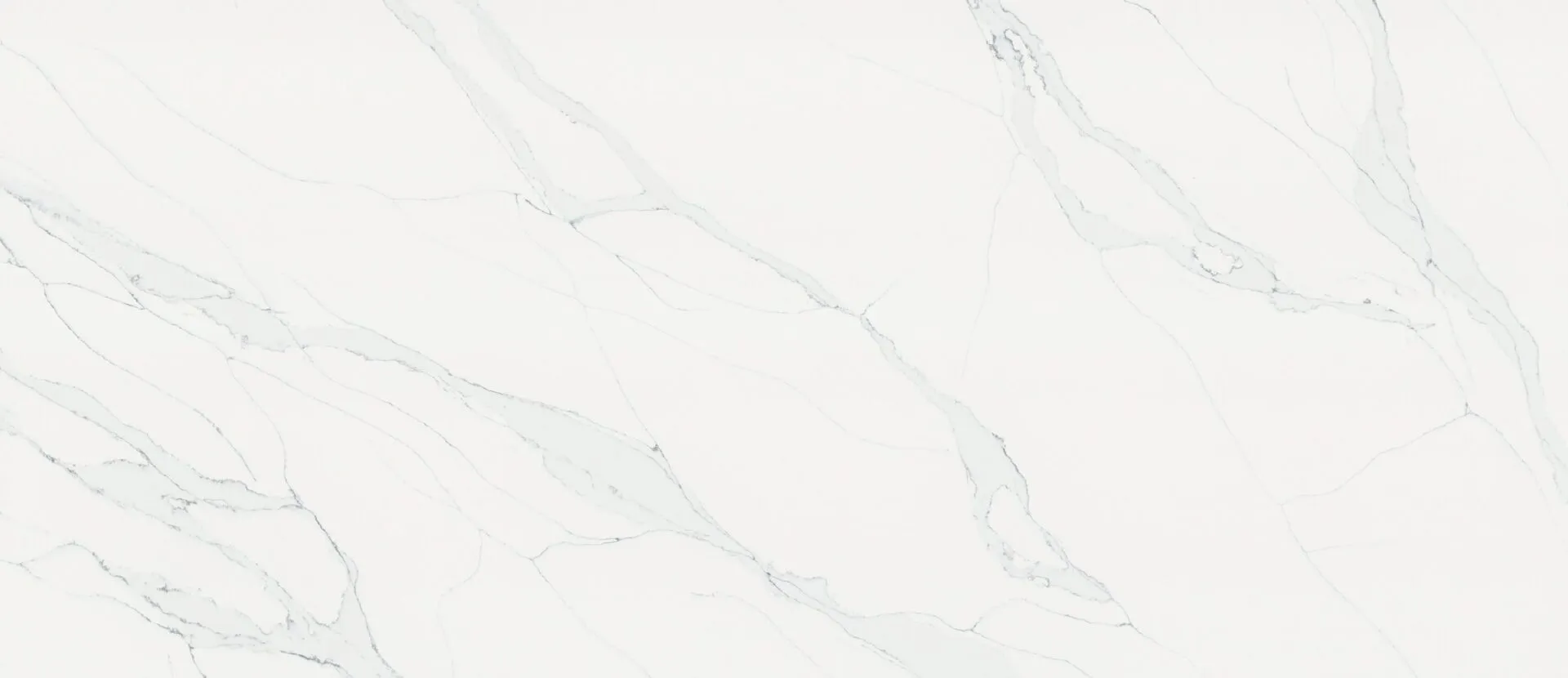Closeup image of PentalQuartz Unique Calacatta Green White Quartz countertop slab