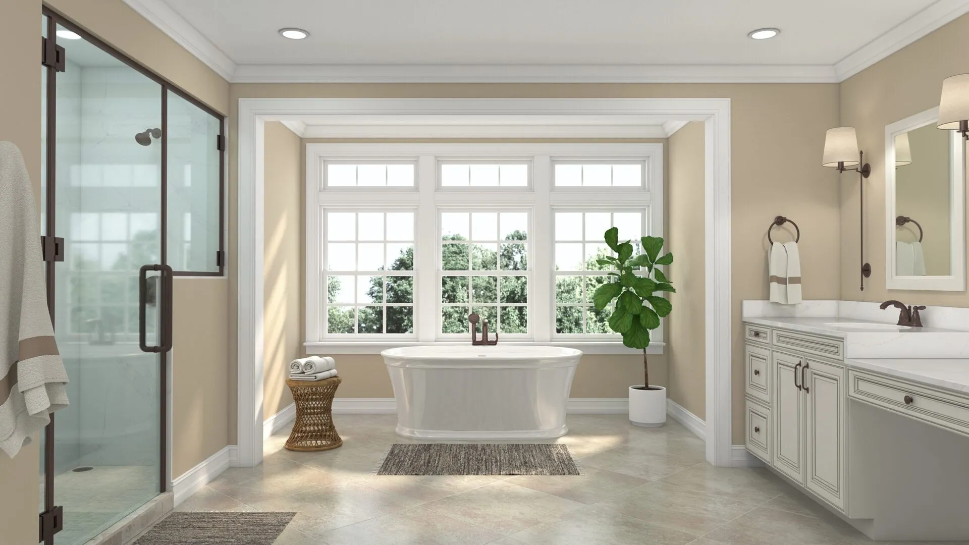 Image of installed PentalQuartz Valla Gold White Quartz countertops