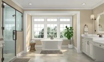 Image of installed PentalQuartz Valla Gold White Quartz countertops