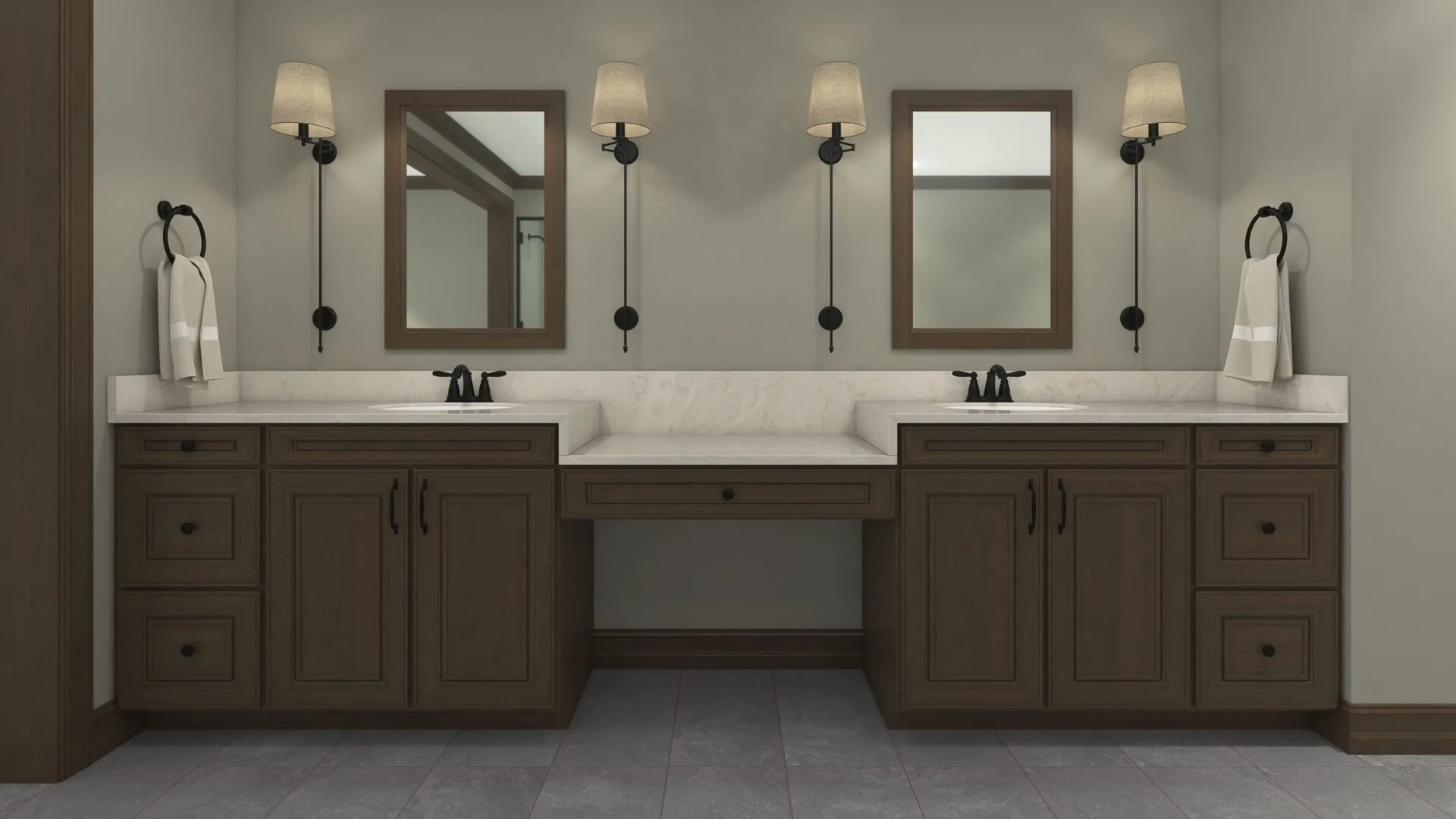 Image of installed PentalQuartz Venus Cream Quartz countertops