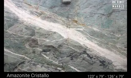 Image of Amazonite Cristallo Green Granite countertop slab