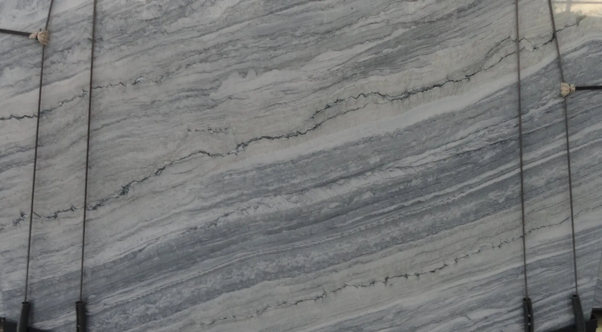 Closeup image of Atmos Blue 1st Choice Grey Quartzite countertop slab
