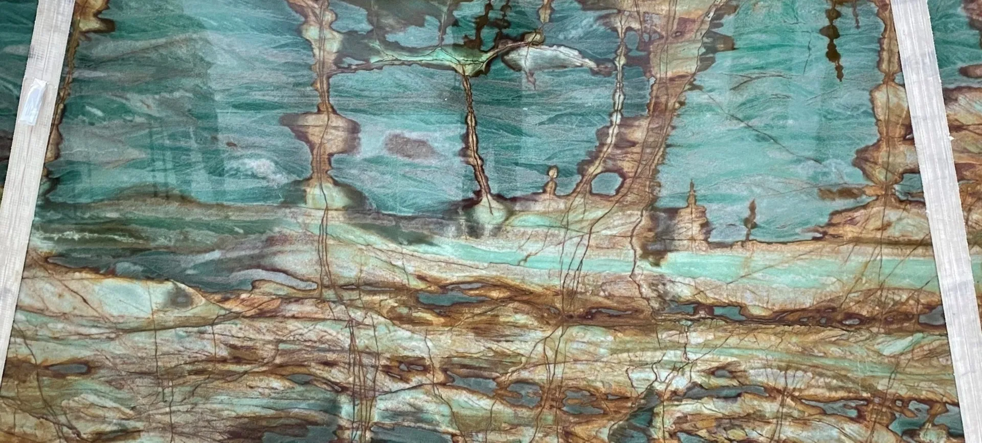 Closeup image of Aurora Quartzite 1st Choice Green Quartzite countertop slab