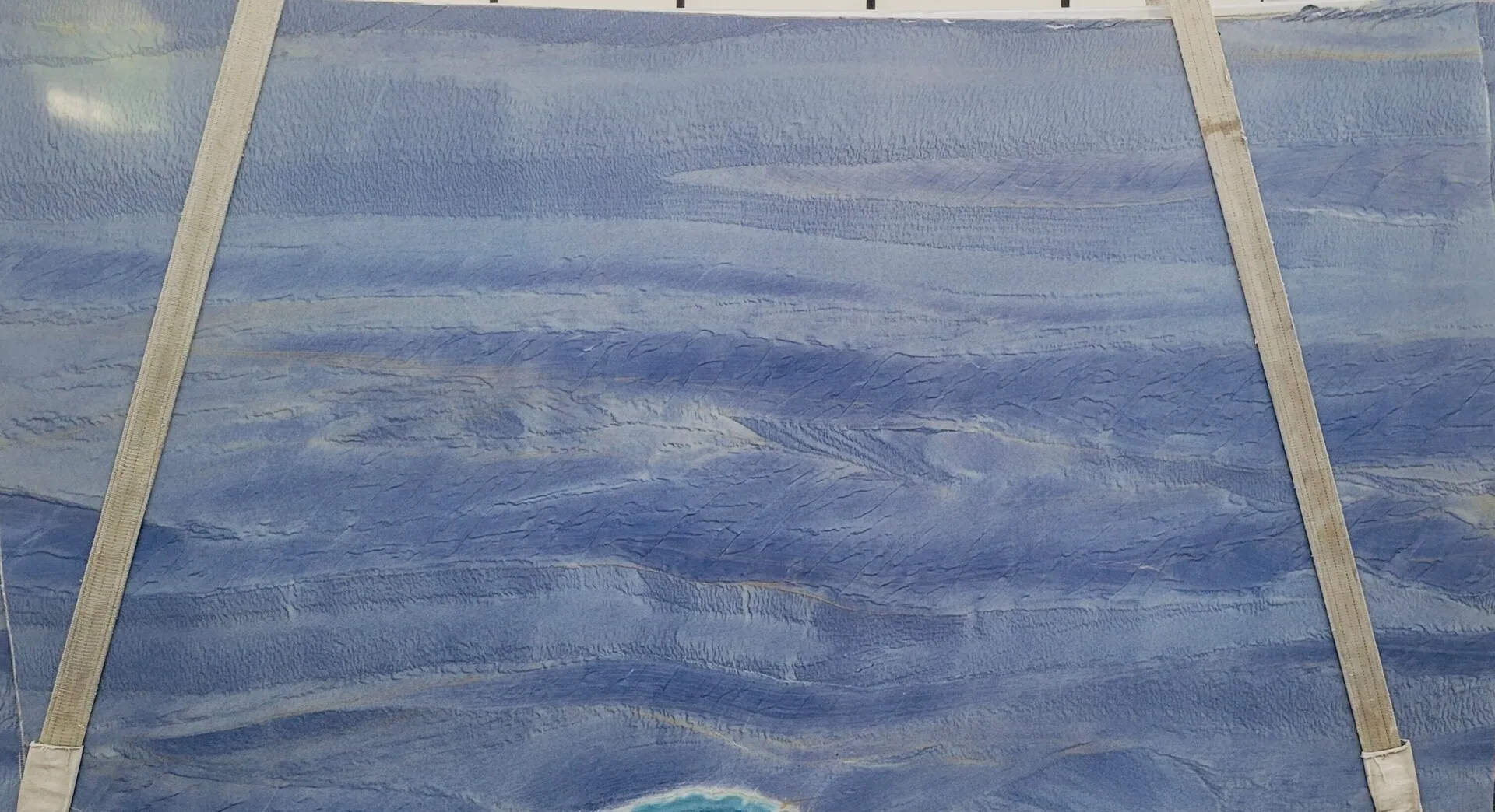 Closeup image of Azul Macaubas 1st Choice Blue Quartzite countertop slab