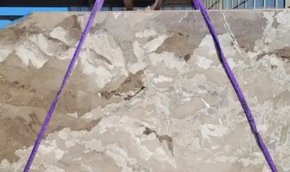 Closeup image of Camouflage Brown Marble countertop slab
