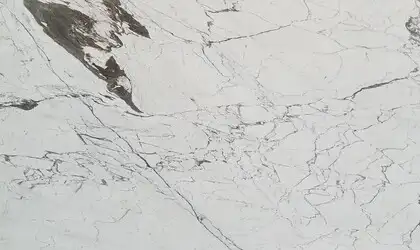 Closeup image of Collina Bianco White Marble countertop slab