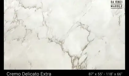 Image of Cremo Delicato Extra White Marble countertop slab