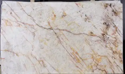 Image of Cristallo Fire Cream Quartzite countertop slab