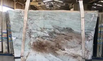 Image of Crystal Acqua 1st Choice Green Quartzite countertop slab