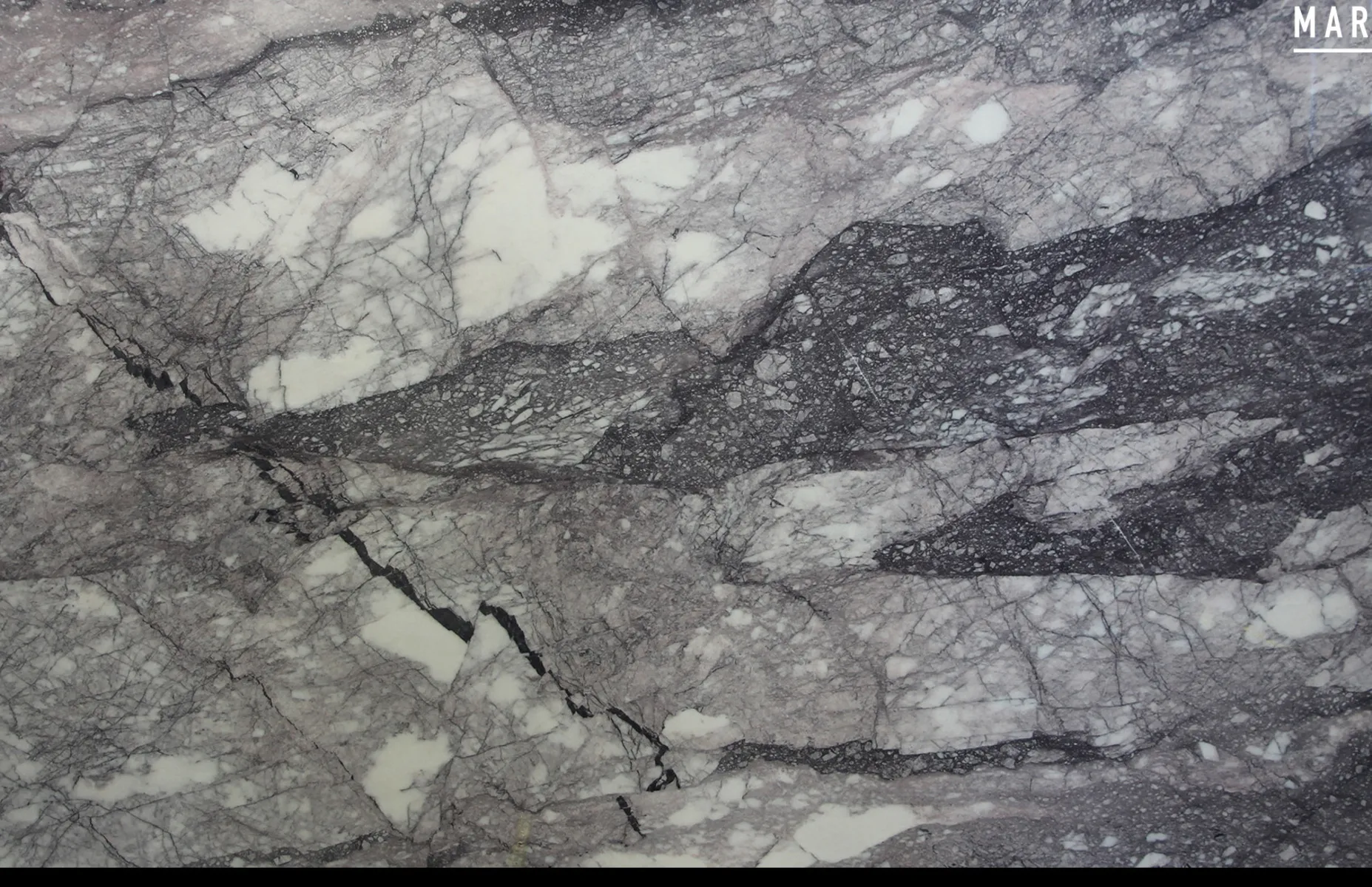 Closeup image of Lilac Supreme Grey Marble countertop slab
