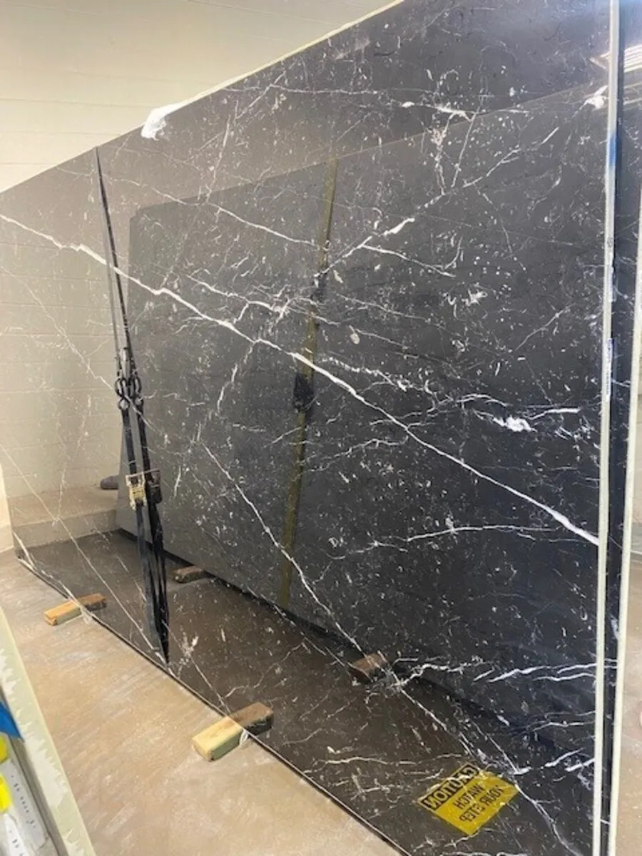 Image of Negro Marquina 1st Choice Black Marble countertop slab