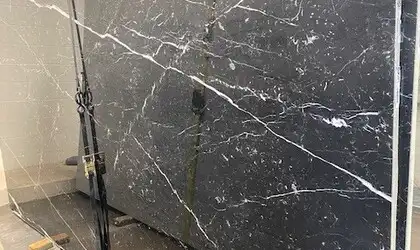 Image of Negro Marquina 1st Choice Black Marble countertop slab