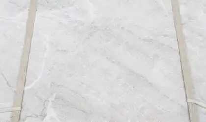 Closeup image of Perla Bianca Extra White Quartzite countertop slab