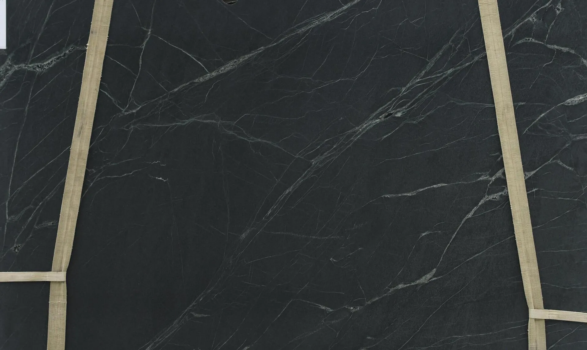 Closeup image of Saratoga Black 1st Choice Black Soapstone countertop slab