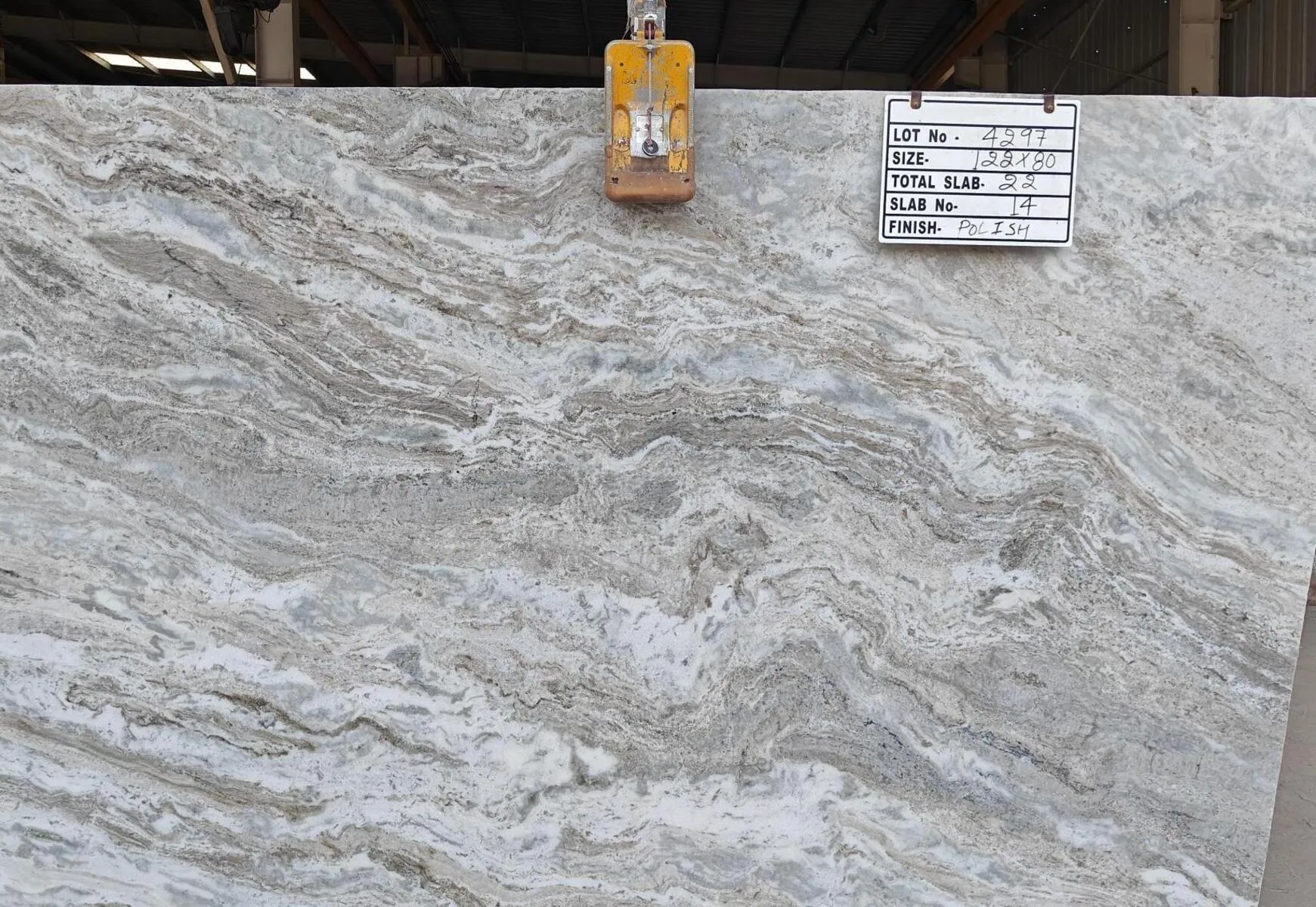 Closeup image of Sequoia (Brown Fantasy) Grey Marble countertop slab