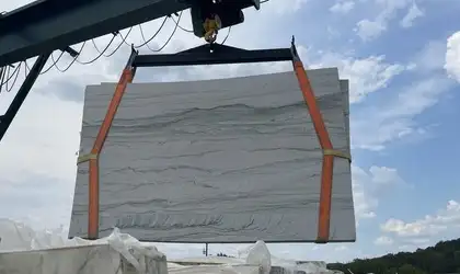 Closeup image of Sirius Grey Quartzite countertop slab