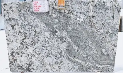 Image of White Nuvo Grey Granite countertop slab