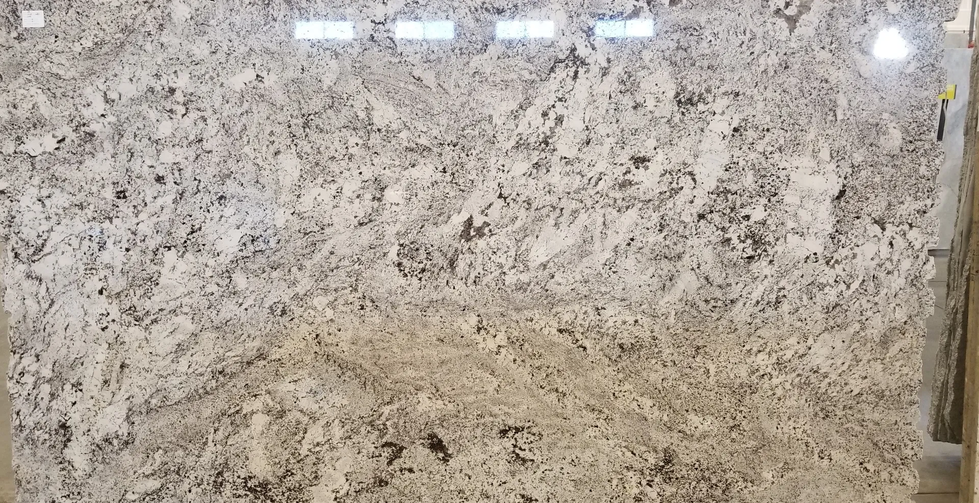 Closeup image of Alaska White 1st Choice White Granite countertop slab